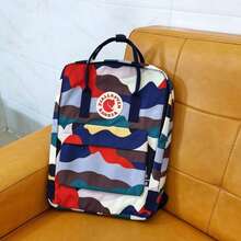 1 Piece Waterproof Canvas Backpack With Art Print, Adjustable Straps, Large Capacity, Zippered Pocket For School, Everyday Use And Outdoor Activities - 春景 - 查看 4