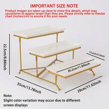 3-Tier Gold Fruit & Dessert Display Stand, Pastry Rack, Buffet Display Rack, Wedding & Birthday Party Dessert Display Stand - Multicolor - View 3