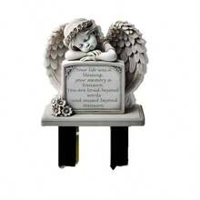 Easter Angel Tombstone Memorial Plaque Acrylic Flat Ground Stake Craft Garden Yard Ground Insert - A - View 5