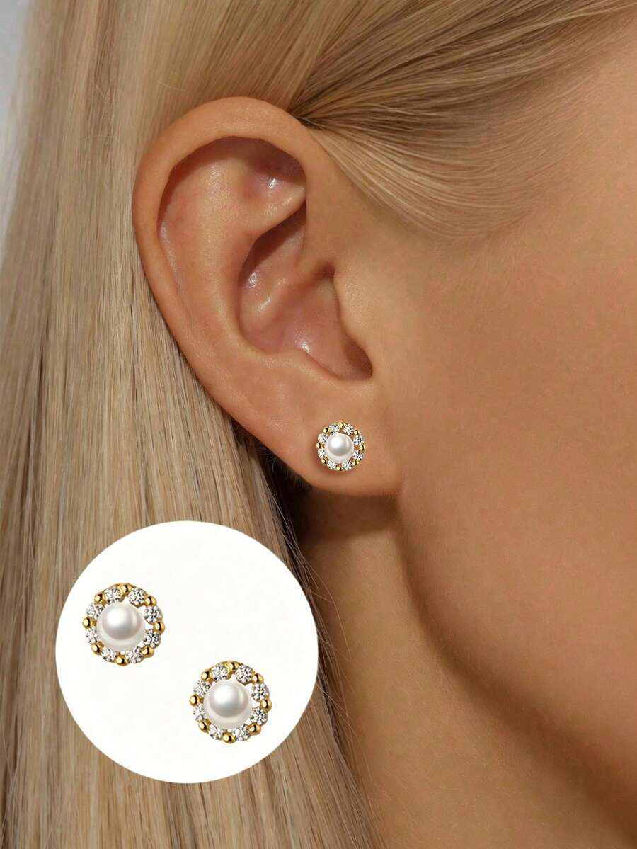 1 Paio di Orecchini a Perno in Argento Sterling S925 con Girasole Delicato, Fresco e Dolce per Donne, Stile Ins Francese Elegante alla Moda, Lusso Leggero di Alta Qualità, Adatti per Uso Quotidiano, Casual, Pendolarismo e Feste - girare - Visualizzare 1