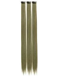 WIGGAGA 彩虹色 24 英吋 紫色/藍色/綠色/酒紅/粉色/棕色/金色/黑色/銀色/紅色 夾式接髮 6件/包 彩色派對亮點 24 英吋 多色直髮合成髮片 紫色粉色 - 鏽棕色 - 查看 12