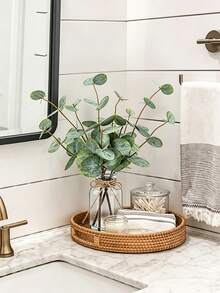4Pcs Artificial Eucalyptus Stems, Lifelike Faux Greenery Plants For Home, Coffee Table, Office, Bathroom, Farmhouse, Wedding Centerpiece, Indoor And Outdoor Decor, Stylish Faux Plant Arrangement, Modern Home Decoration, Tabletop Display - Multicolor - View 10