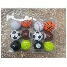 Bộ 6 quả bóng golf độc đáo, bộ sưu tập bóng thể thao, thiết kế lấy cảm hứng từ bóng đá, bóng rổ và bóng bàn, dùng để tập luyện. Đây là bộ bóng golf sáng tạo chủ đề thể thao, với họa tiết bóng chày, bóng rổ, bóng đá, bi-a, tennis và các môn thể thao khác, mang phong cách mới cho những quả bóng golf thông thường. - A - Xem 5