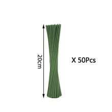 20pcs/60pcs/100pcs Super Sturdy & Non-Curling Floral Wire Stems, Suitable For Making Artificial Flower Bouquets, Preserved Rose Decorations, DIY Flower Stems & Bases - Green - View 13