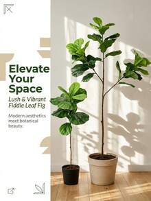 VPY 1/2pcs Artificial Living Room Greenery With Large Artificial Leaf Design And Minimalist Ceramic Pot, Suitable For Modern Minimalist Home Decor, Creating A Fresh And Natural Home Atmosphere, Adding Vitality And Energy To The Living Room, Mother's Day Gift, Random Style Shipped - Multicolor - View 9