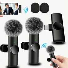 Wireless Lavalier Microphone For Phone TypeC Interface, Plug And Play, 2.4G Ultra Low Latency, Built-In Noise Reduction Chip, Suitable For Video Recording, Interview, Podcast, Vlog, 50mAh Rechargeable Battery - View 2