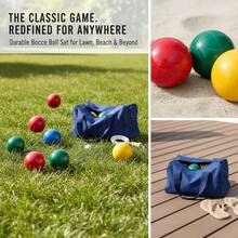 [Free Shipping] Lawn Bowling Kit 90 Mm For Beach Lawn Backyard 8 Resin Balls Pallino Carrying Case Measuring Rope 4 Colors 2-8 Players Game Set-XY546930 - Default0 - View 2