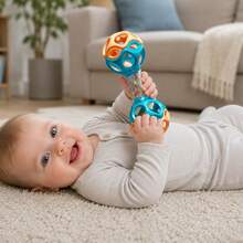 Baby Double Head Barbell Teether Rattle, Easy Grip Sensory Toy For Newborns, Early Development Teething Play Toy, Random Color, Perfect Birthday, Christmas, Halloween, Vacation,NewYear & All Holiday Gift For Baby - Multicolor - View 9