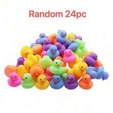 UINLE Baby Colorful Little Duck Water Toy With Built-In Whistle, Squeaky Sound, Suitable For Bathtub Play, Baby Grip And Play, Birthday Party Gift And Pool Game Prop - Multicolor - View 10