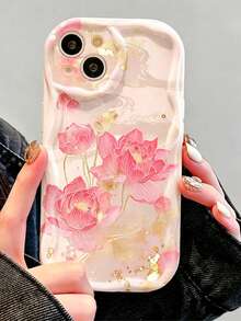 1個彩色蓮花圖案手機殼，相容於Honor、Apple系列、Galaxy S22/S22+/S22 Ultra/S23/S23+/S23 FE/S23 Ultra/S24/S24 Plus/S24 Ultra/A35/A05s/A15/A53/A54/A05/A51/A55/A56/A71/A72/A73/A33/A32/A14 - 粉色 - 查看 4