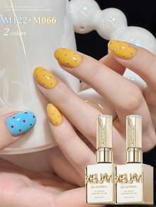 XEIJAYI 2 Colors 15ML New Blue & Yellow Nail Gel, Semi-Permanent Nail Salon UV LED Soak-Off Nail Gel, Suitable For Spring & Summer - Multicolor - View 3