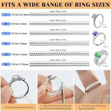 5/1pc Ring Size Adjuster, Loose Ring Protector, Suitable For Any Ring, Never Slips Or Rotates, Invisible Ring Adjuster With Transparent Spiral Spring, Resizing Tool, Diamond Ring Wrapping And Anti-Slip Protective Sleeve. - Multicolor - View 4