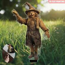 2D Flat, Humorous Cartoon Style Scarecrow Garden Decor, Acrylic Outdoor Farmhouse Decoration, Perfect For Home And Garden, Ideal Gift For Mother's Day, Father's Day, Graduation, Outdoor Decor | Humorous Garden Decor | Durable Plastic Decoration, Garden Decor. - 1PC - View 4