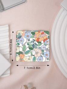 1pc Portable Folding Compact Mirror, Floral Design, Stainless Steel Frame With Nano Electroplating, Suitable For Various Occasions - Multicolor - View 5