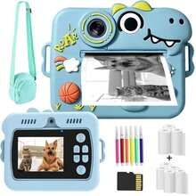 Kids Camera, Kids Instant Camera Set, Digital Camera Set, Equipped With 3 Rolls Of Film And 6 Colored Pens, Can Inspire Children's Drawing Ability. With Cute Cartoon Shaped Shell, This New Model Is Suitable As Christmas, Birthday And New Year Gift For Children Aged 3 To 12, Also Suitable As Portable Camera Toy For Boys And Girls To Record Life. - Multicolor - View 19