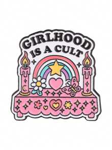 1pc "Girls' Generation Is A Belief" Pink Altar Design Enamel Pin, Y2K Style Denim Jacket Backpack Decoration Badge, Cute Girl Style Decorative Gift - Multicolor - View 10