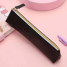 PU Leather Large Capacity Pencil Case Office Stationery Storage Creative Multifunctional Pencil Box Minimalist Pencil Pouch - A - View 6