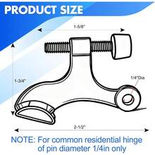 3 Pack Adjustable Heavy Duty Hinge Pin Door Stopper – 2.5"X1.75" Satin Nickel With White Rubber Bumper Tip For Home Door No-Drill Install - 1 - View 2