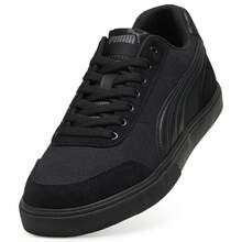 Puma Patchwork Fabric Lace-Up Low-Top Casual Shoes - Black - View 5