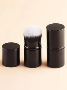 ronshadow 3pcs Makeup Brush Set: Dual-Ended Contour Highlighter Brush + Retractable Powder Brush + Beauty Sponge, Soft Bristles Strong Powder Pickup, Daily Makeup Touch Up Tool - Multicolor - View 5