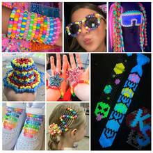 Bestselling Acrylic Large Hole Multicolor Barrel Beads Pony Beads Bead Set DIY Beaded Bracelet Kit - 2700pcs (three-layer) - View 5