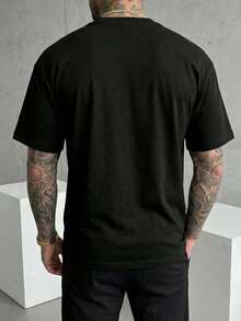 Unisex T-Shirt, 100% Cotton, Regular Fit, Graphic Print, Short Sleeves, Casual Style, Summer Streetwear, Urban Style, Printed Top, Vintage Fashion, Soft And Breathable. - 藍色 - 查看 3