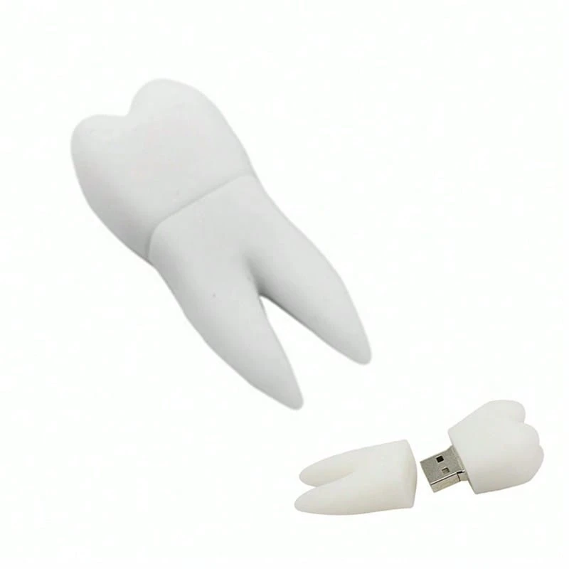 BIYETIMI 可愛 3D 牙齒造型 USB 隨身碟,創新白色牙齒設計 USB 記憶棒,趣味牙科主題,適用於牙科禮品、數據儲存隨身碟 - 查看 1