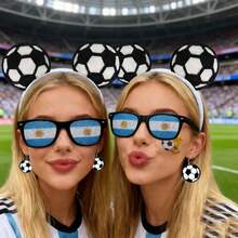 Set de 3 Accesorios para Hinchas Copa Mundial 2026 México, Diadema + Pendientes + Gafas, Ideal para Fotos y Partidos - por encargo - Ver 9