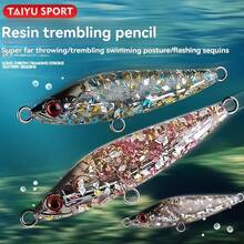 Resin Fish Pencil Lure, Artificial Bait, Cmg Hard Bait, Laser Reflective Lead Weighted Fishing Lure - Default - View 7