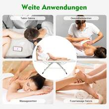 Mobile Massageliege, Massageliege Zusammenklappbar, Mobile Kosmetikliege, Klappbare Massageliegee, Beauty SPA Salon Massageliegee Für Fußmassage-Salons, Gesundheitssalons, Schönheitssalons. - Weiss - Übersicht 8