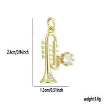 1pc Copper 18 Styles Music Instrument Pendant DIY Bracelet Necklace Earring Jewelry Accessory Charm Suitable For Concert Daily Commute Gift Between Colleagues - Multicolor - View 17