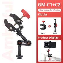 Ambitful Flexible Arm Super Clamp Mount, Adjustable Magic Arm Desktop Holder, Suitable For Phone, Camera, LED Light, Action Camera, Vlog Shooting - View 11