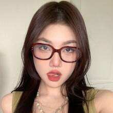 1pc Women's Retro Square Frame Fashion Glasses, Casual Versatile Daily Accessory - Multicolor - View 5