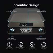 A High-Precision Electronic Scale For Home Use Made Of Glass, Featuring A Four-Point Sensor, Kilogram/Pound Unit Conversion, And Anti-Slip Design. - Pink - View 7