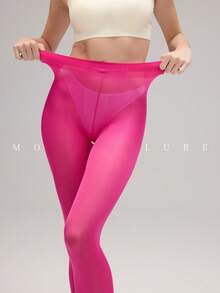 MOIRÉALLURE 1 Pair Of Women's Stockings High Waisted Elastic Tight - Hot Pink - View 4