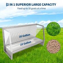 mteryoing 5 Ft Goat Hay Feeder - Heavy Duty Anti-Waste Metal Hay Rack 60 Gallon With Rounded Edges, Livestock Pasture Feeder For Sheep, Horses & Ponies, Farm Outdoor Feeding Equipment - Silver - View 3