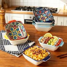 NTKOW 6-Piece Bohemian Ceramic Plates, High-Temp Forged Glaze, Super Durable 6-Inch Size, Ideal For Snacks, Nuts And Fruits, Great For Holiday Parties And Family Dinners, Microwave & Dishwasher Friendly, Practical Daily Tableware - 彩色 - 查看 1