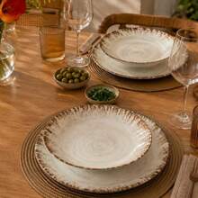 Set Of 6 Shallow Ceramic Plates, 29cm, Alleanza Sophisticated. - 塞席爾 - 查看 3