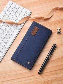 Men's Long Wallet, Korean Business Style Clutch Purse - Blue - View 6