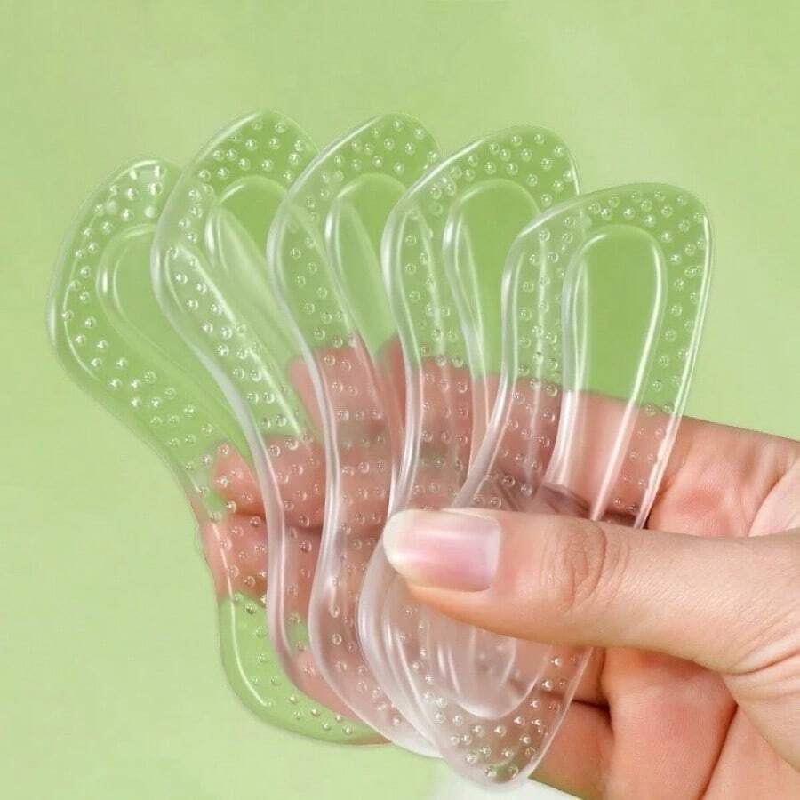 High Heel GEL Soft Anti-Chafing Anti-Slip Invisible Heel Pads With Massage Particles Comfortable Self-Adhesive Half Size Inserts - There Are Particles - View 1