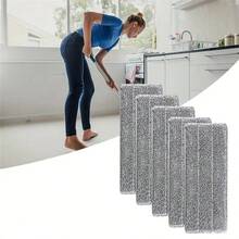 6 pièces, Tampon de rechange pour balai Joybos en superfibre, Chiffon de balai plat, Chiffon de balai de rechange durable, Décontamination puissante, Haute absorption d'eau, Utilisation à sec et humide, Facile à nettoyer, Fournitures de nettoyage - Version épaissie - Voir 6