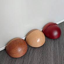 Round Creative Design Silent Wooden Door Stopper - For Safety And Home Decor, Birthday/Graduation Gift - Multicolor - View 4