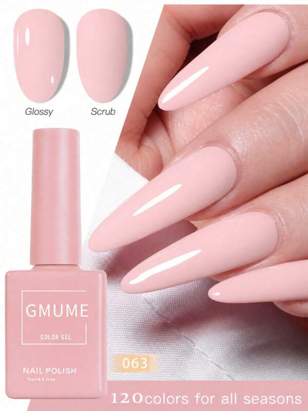 Gel Nail Polish For Manicure, Low Saturation Pastel Colors Professional Salon Home Use Long-Lasting Soak Off Top Coat 15ml