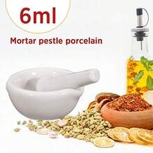 6ml Porcelain Mortar And Pestle Set, Multifunctional Herb Spice Garlic Crusher, Household Practical Kitchen Gadget - 1 - View 5