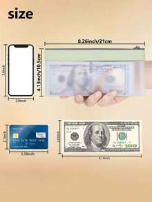 2/4pcs Zippered Cash Envelope Bags Transparent Bank Deposit Bags Bank Bags Cash Bags Collector Bags Multi-Functional Check Wallet 4 Colors Available Women's Wallet Mini Wallet Coin Purse - View 9