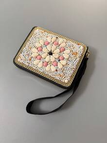 Best-Selling Bohemian Style Card Holder With Money Tree, Eye, Peacock, And Leaf Patterns, Large Capacity Multi-Functional Card Organizer, Creative Gift Ideal For Besties And Yourself - Multicolor - View 14