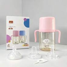 300ml 雲朵印花 PPSU 嬰兒餵奶瓶套裝，附加重吸管與手把，3合1可用於奶瓶、吸管杯與飲水嘴，滿足不同階段嬰兒需求，完美禮物讓餵食更輕鬆 - 彩色 - 查看 5