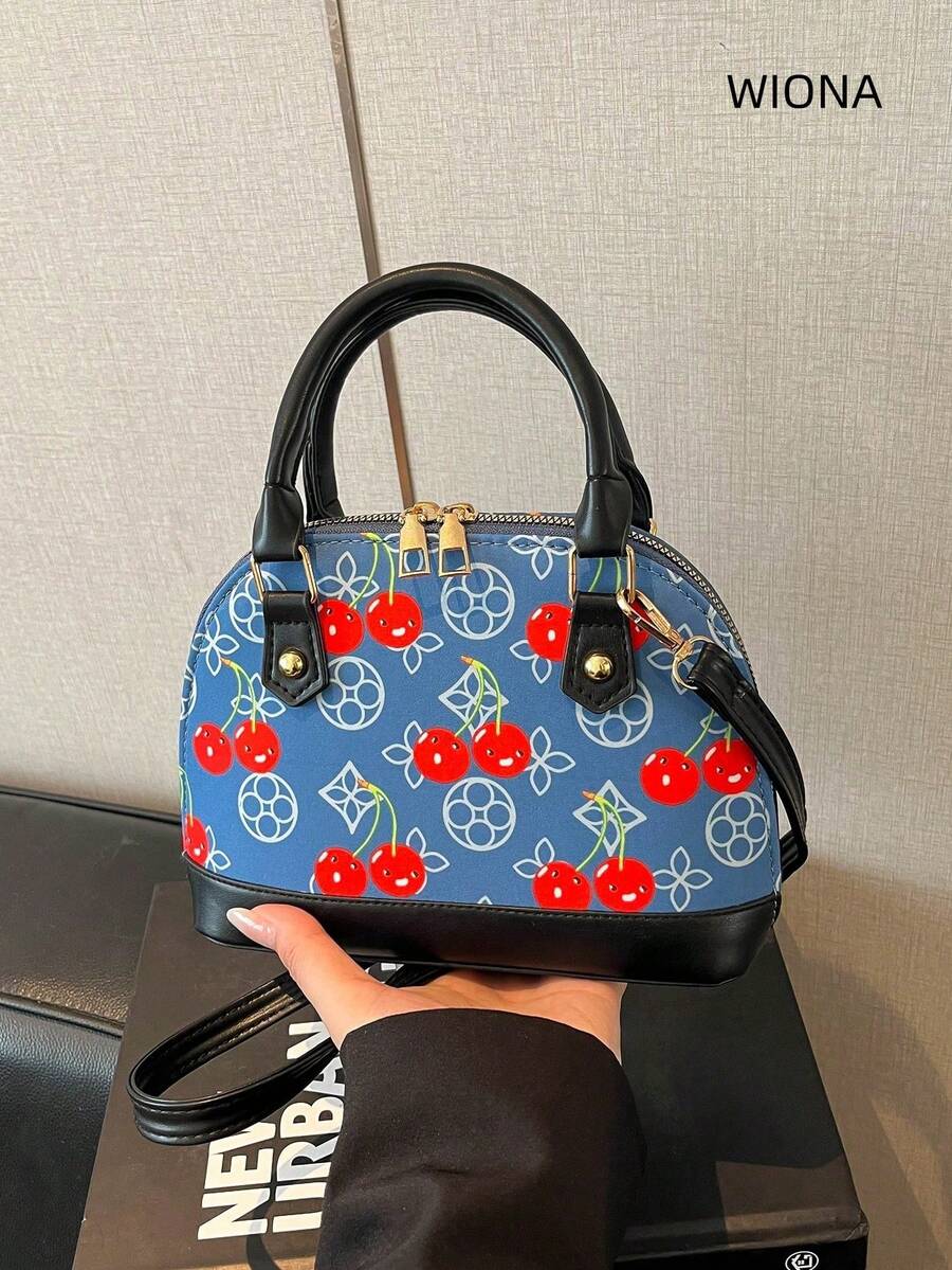2026 New Small Shell Bag Minimalist Cherry Premium Handheld Crossbody Bag - Black - View 1