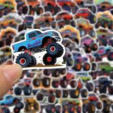 50pcs Monster Trucks Exquisite And Fun Stickers Decorative Notebook Phone Cases Cartoon Creative Stickers - Multicolor - View 4