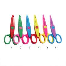 Bộ 6 cái kéo thủ công trang trí nhiều màu, nhựa ABS, tay cầm chống trượt, cắt giấy làm scrapbook, làm thiệp, DIY nghệ thuật, thiết kế họa tiết - A - Xem 7